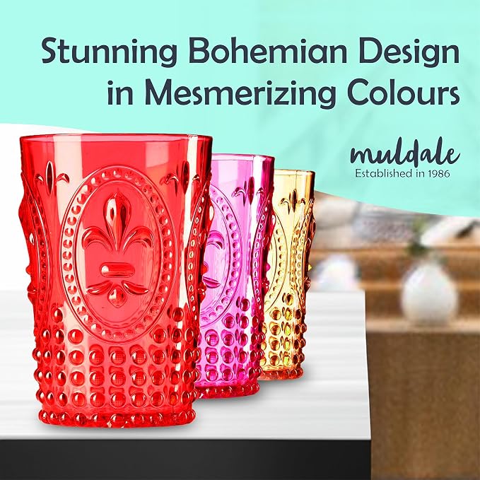 Muldale Vintage Plastic Drinking Glasses Set of 6 - Image 2