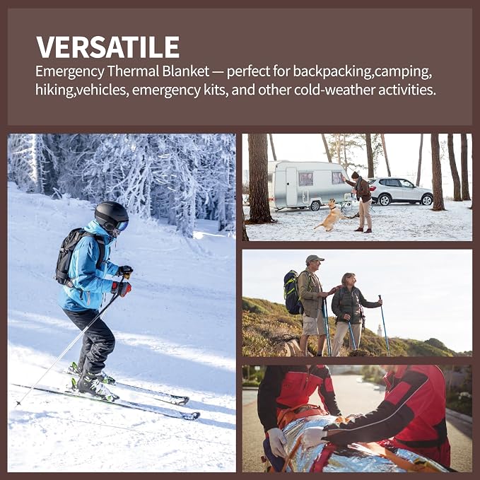 Emergency Blanket 4 Pack, Reflective Thermal Blanket, Space Mylar Blankets - Image 6