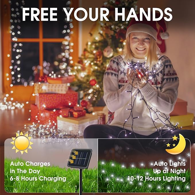 Vimorg Solar String Lights Outdoor, 2 Pack 79FT 200 LED Waterproof Solar - Image 3