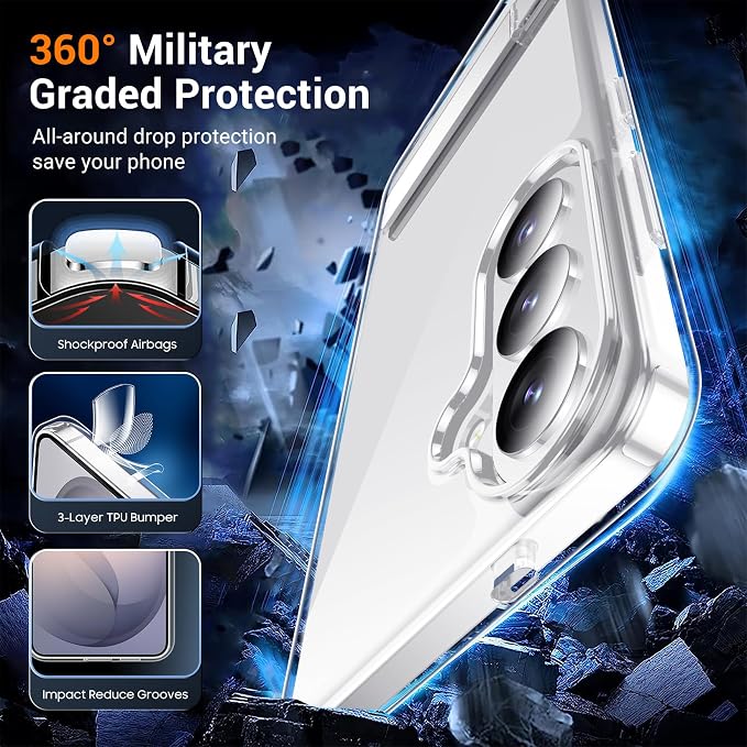 Temdan Designed for Samsung Galaxy S26 Plus Case Clear, Built-in Invisible - Image 6