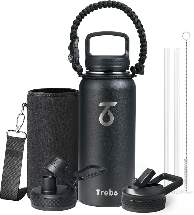 Trebo 32 oz Water Bottle Insulated by StayHotStayColdStayGreen