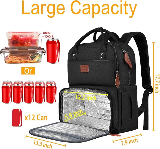 MATEIN 17 Inches Lunch Backpack, Extra Large Lunch Box - Image 3