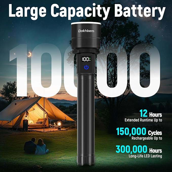 Rechargeable Flashlights 2 Pack, Super Bright LED Long Handle Flashlight - Image 5
