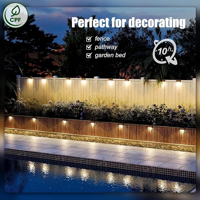SOLPEX Solar Deck Lights Outdoor 16 Pack, Solar Step Lights Waterproof Led - Image 4