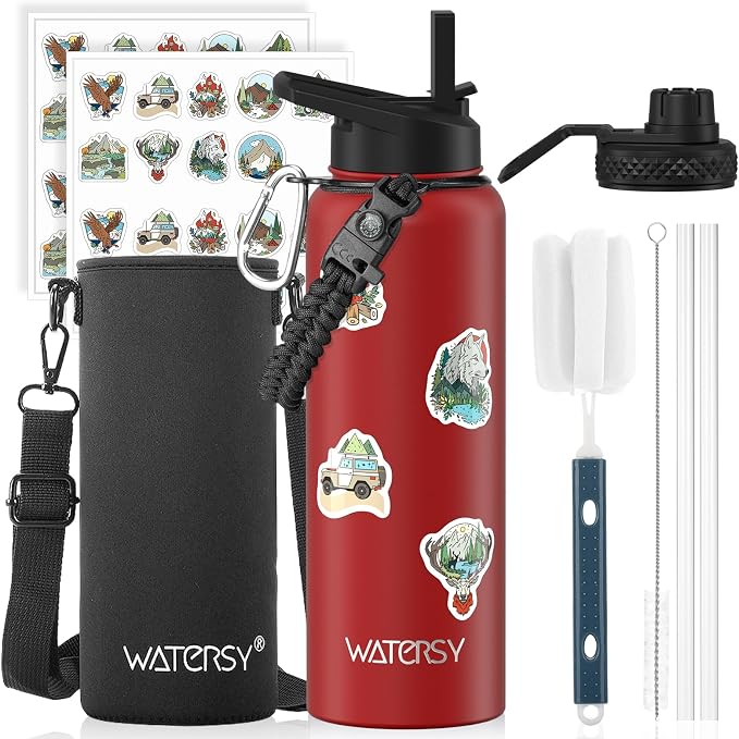 40oz Insulated Water Bottle, BPA Free&Leak Proof, Stainless Steel Water Flask by Watersy