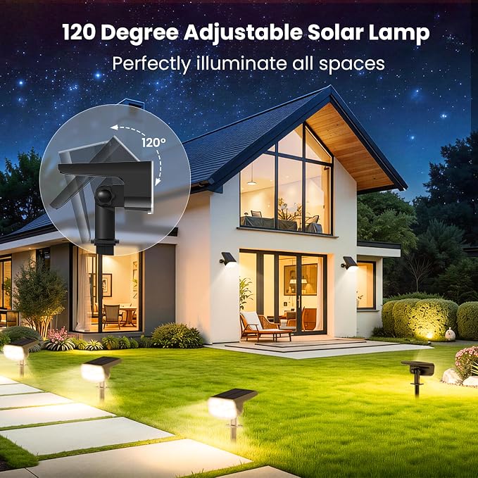 Solar Lights Outdoor Waterproof IP65, Super Bright LED, 3000K 2 Lighting Modes - Image 5
