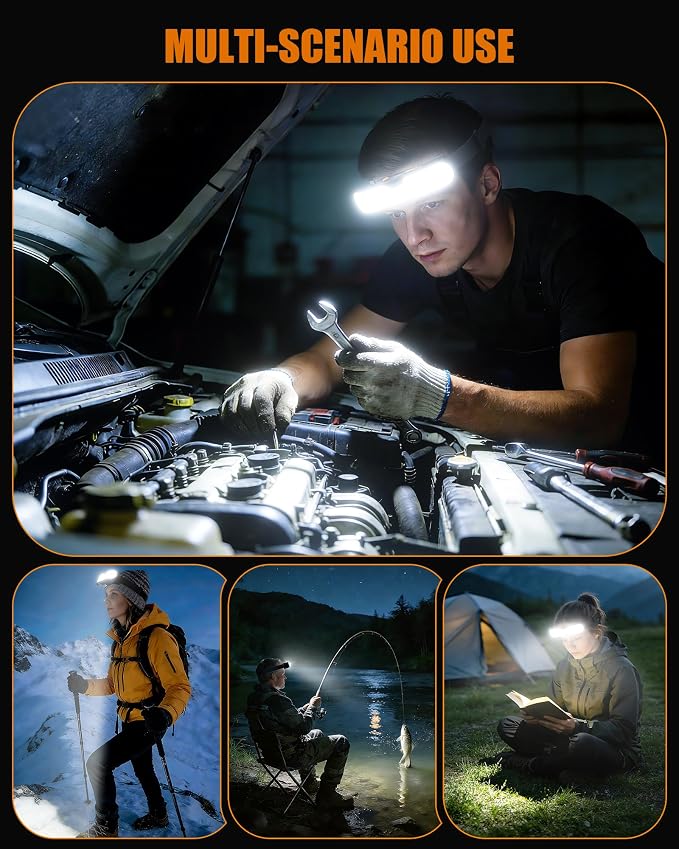 Headlamp Rechargeable, 230° Wide Beam LED Head Lamp - Image 7