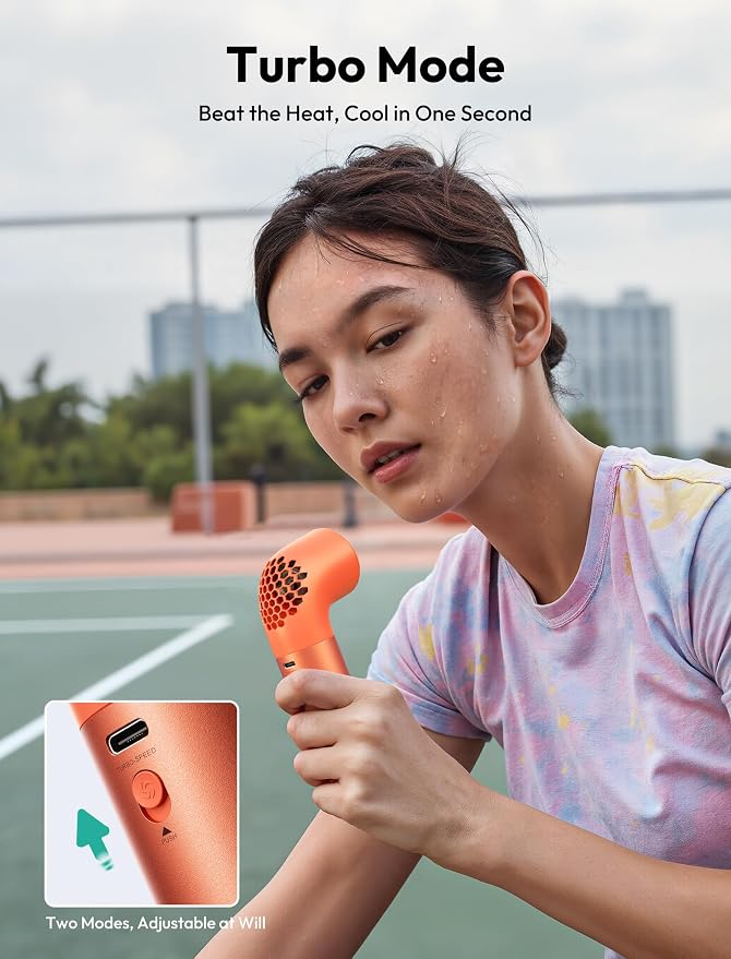 Aecooly Portable Handheld Fan, Powerful Turbo Mini Fan, 19000 RPM High Speed - Image 5
