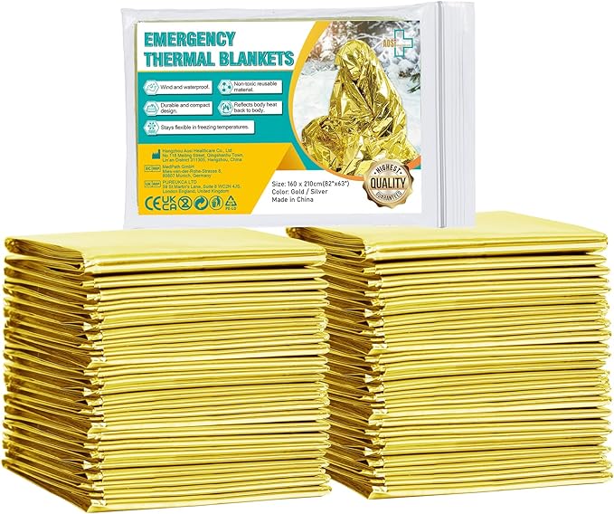General Medi Emergency Blanket, Emergency Gold Foil Blanket– Perfect by GeneralMedi