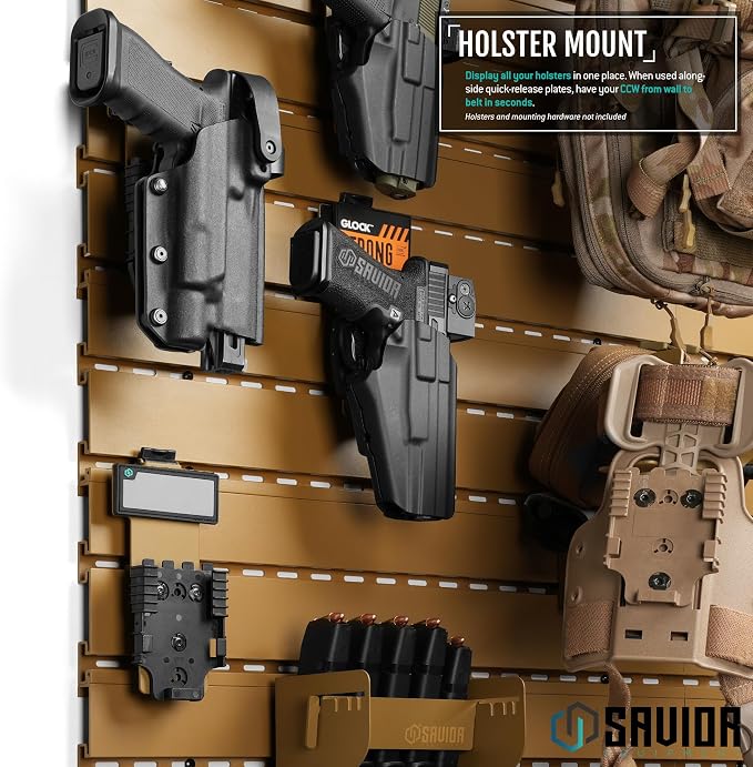 Savior Equipment Wall Rack System Tactical Universal Pistol Holster Holder - Image 2