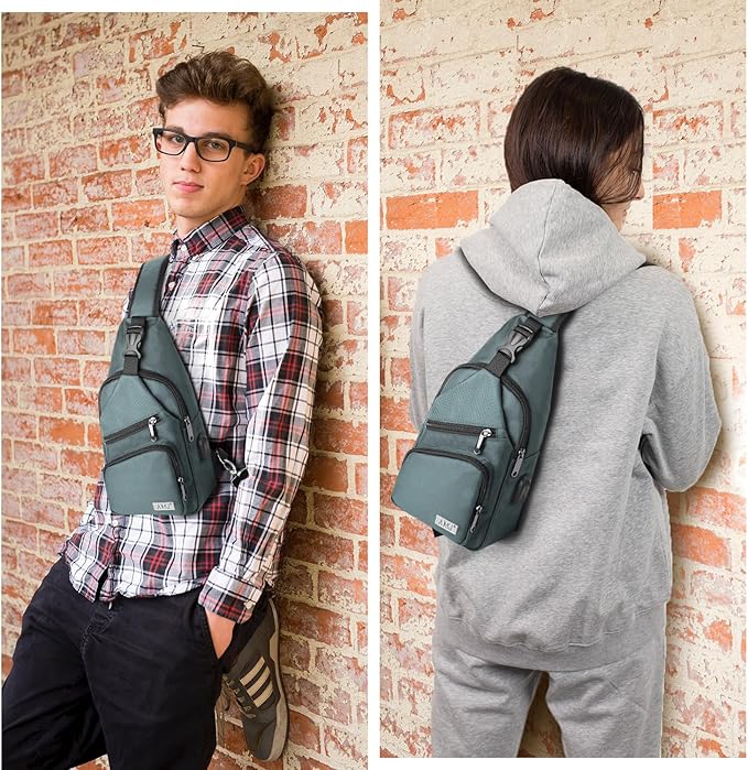 AMJ Crossbody Sling Bag Men Women, Casual Shoulder Backpack, Chest Daypack - Image 6