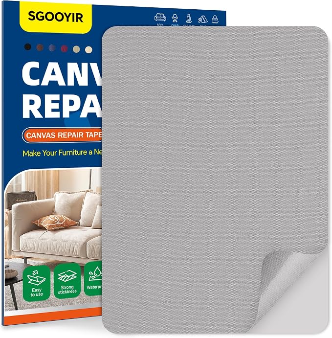 Self-Adhesive Canvas Repair Tape, 8.3" x 11" Waterproof Canvas Repair Patch by Sgooyir