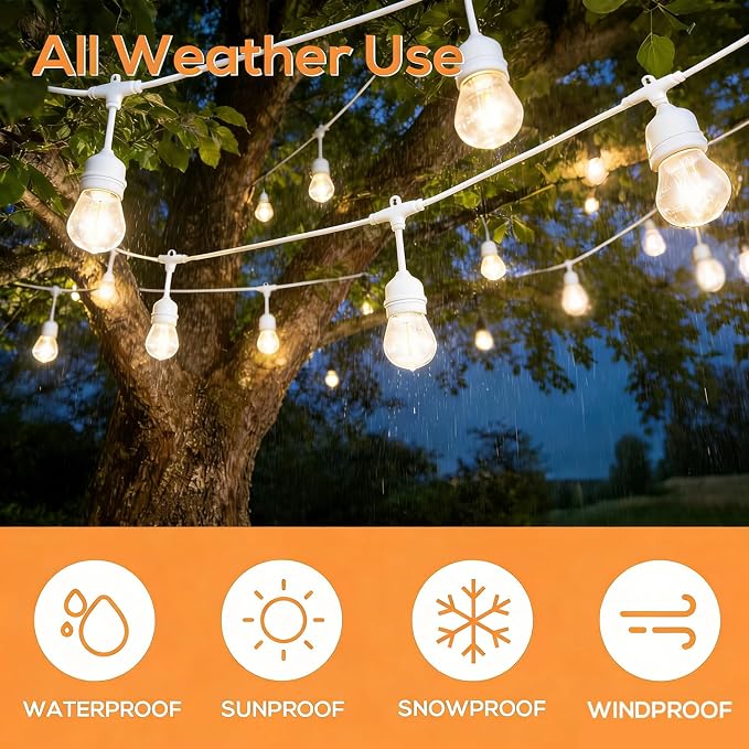SUNTHIN 105FT Outdoor White String Light - Image 3
