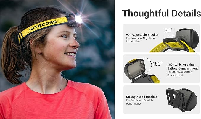 Nitecore UT27 MCT Pro 800 Lumen Running Headlamp USB-C Rechargeable Dual Power - Image 8