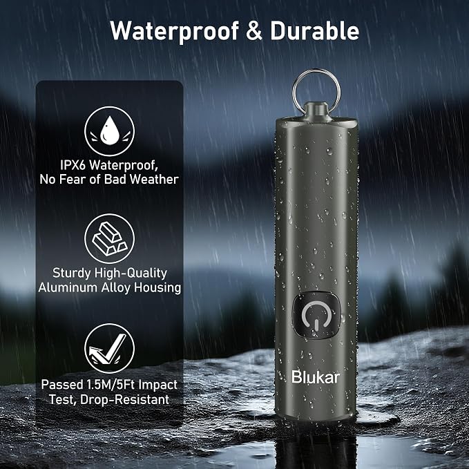 Blukar Rechargeable EDC Flashlight, Mini Keychain Flash Light - Image 7
