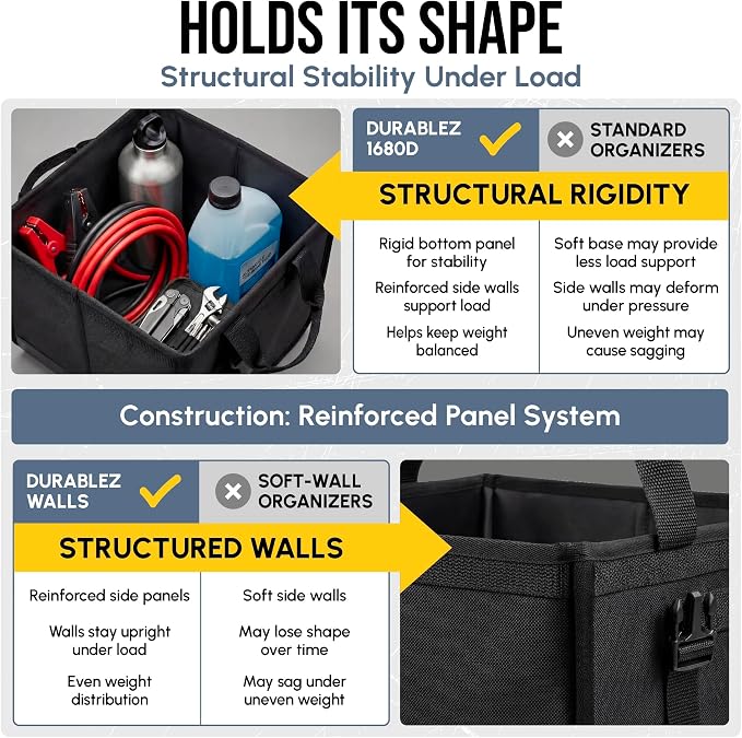 XL Modular Trunk Organizer System – 4 Section Extra Large Car Cargo Organizer - Image 7