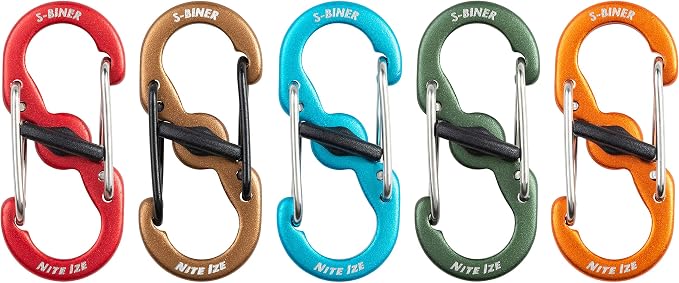 Nite Ize S-Biner MicroLock Aluminum, Locking Keychain Carabiner, 5 Pack - Image 2