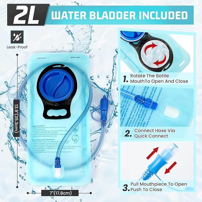 RAINSMORE Hydration Vest with 2L Water Bladder Lightweight Reflective Chest Pack - Image 5