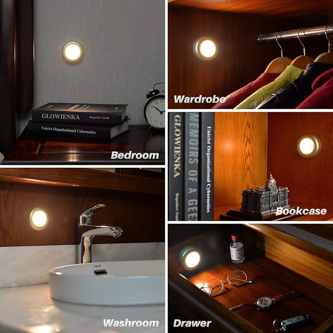 STAR-SPANGLED 5 Pack 2.8” Push Tap Lights, Stick on Touch Puck Lights AAA - Image 7