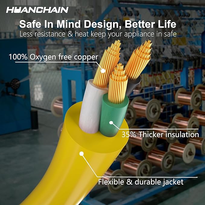 HUANCHAIN 50 ft 2 Pack 14/3 Gauge Heavy Duty Outdoor Extension Cord Waterproof - Image 3