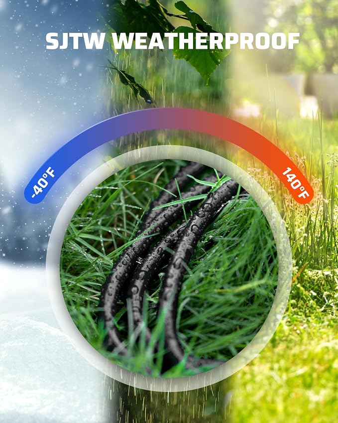 DEWENWILS 3-Pack 2FT Heavy Duty Extension Cord, 16 AWG SJTW Weatherproof Power - Image 8