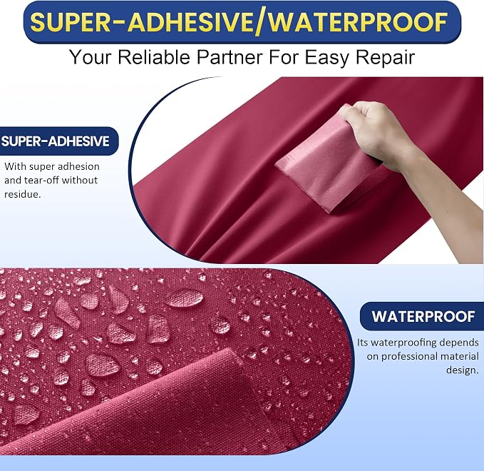 Self-Adhesive Canvas Repair Tape, 8.3" x 11" Waterproof Canvas Repair Patch - Image 3