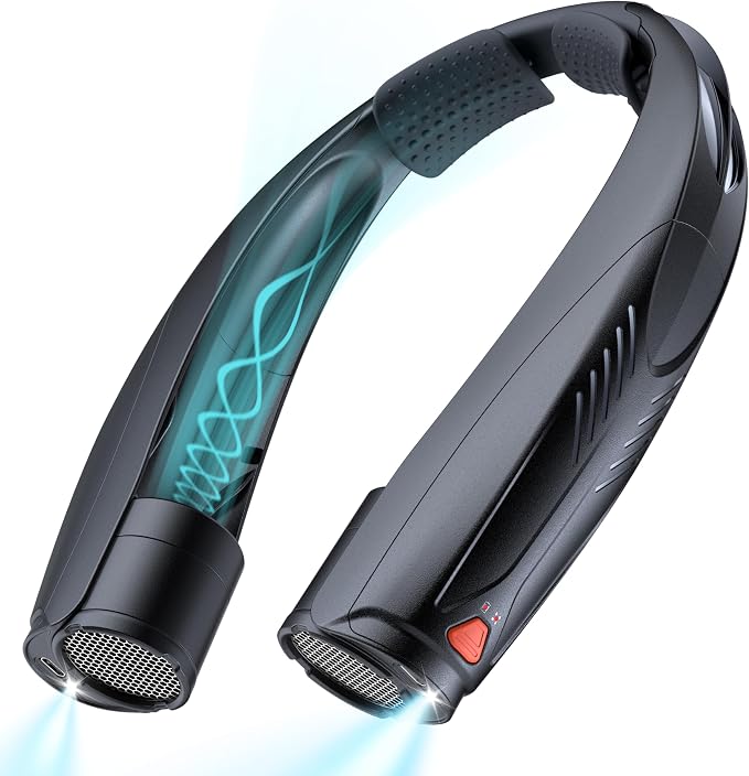 Portable Neck Fan, 6000mAh Rechargeable Personal Fan by Funaudio