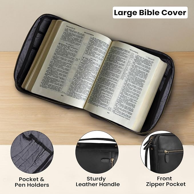 LEATHER VILLAGE Handmade Vintage Leather Bible Cover - Image 5