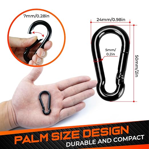 PAMAZY 12Pcs 2In Spring Snap Hooks, Utility Hook Clip, Heavy Duty Rope Connector - Image 2