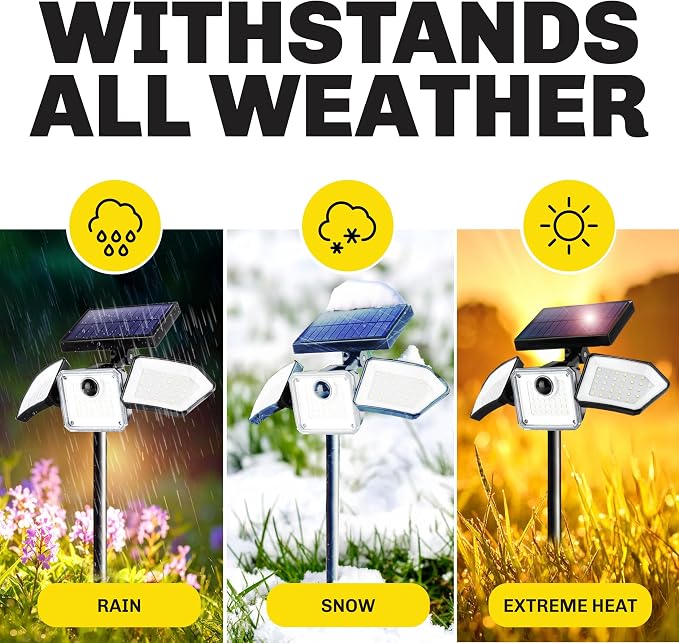 Bionic Flood Light 2 Pk Solar Lights Outdoor Waterproof, Ultra Bright 89 LEDs - Image 5