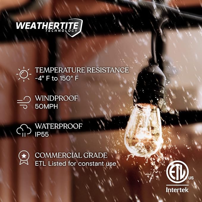 Brightech Ambience Pro Incandescent Outdoor String Lights - Image 2