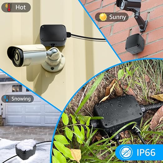 SuperInk Waterproof Black Junction Box, IP66 Outdoor Electrical Enclosure - Image 2
