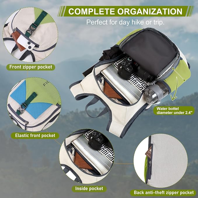 FIORETTO 15L Hiking Backpack for Women Men Mini Packable Backpack Lightweight - Image 4