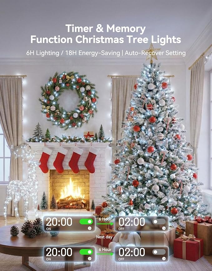 LitHome 99FT 300 LED String Lights Outdoor Indoor, 8 Modes Waterproof Christmas - Image 3