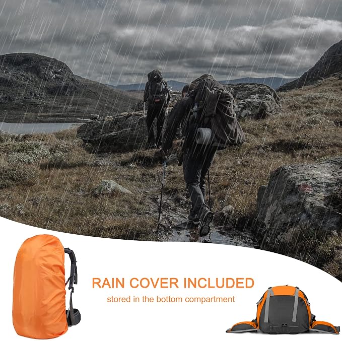 Loowoko 50L Hiking Backpack, Waterproof Camping Essentials Bag - Image 6