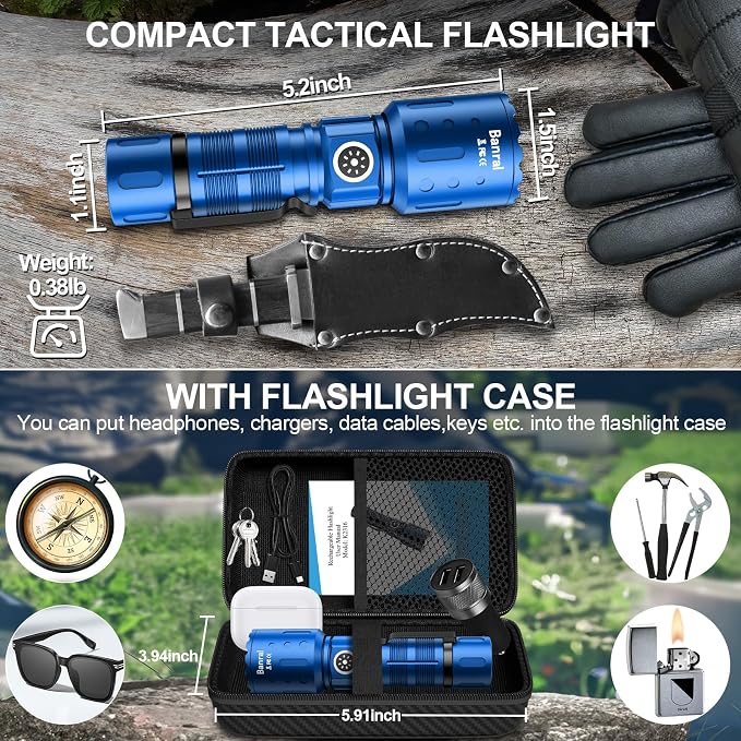 Banral Flashlights High Lumens Rechargeable, Super Bright Long Range Small - Image 2