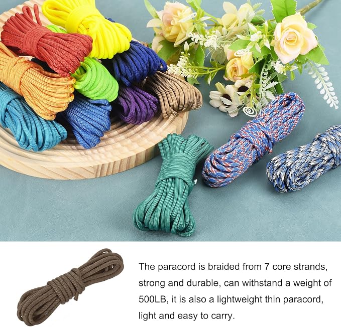 550 Paracord Rope 10ft, 4mm Thin Paracord Nylon Cord 7-Strand Core - Image 3