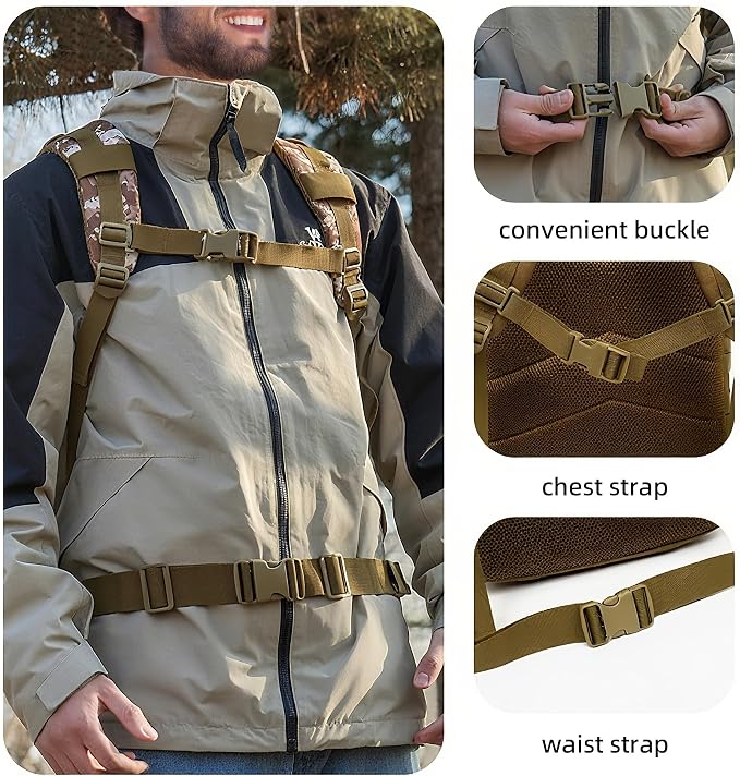 aiGear 50L Military Tactical Backpack 3 Days Assault Pack Large Day Backpack - Image 9