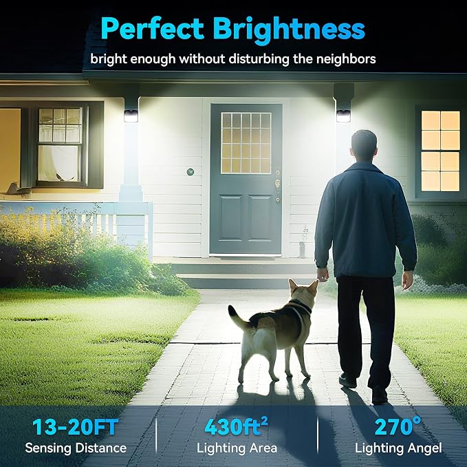 CLAONER Solar Lights Outdoor, Solar Motion Sensor Lights 3 Working Modes - Image 5