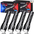 RECHOO Tactical Flashlight 4 Pack, Bright Zoomable LED Flashlight by RECHOO