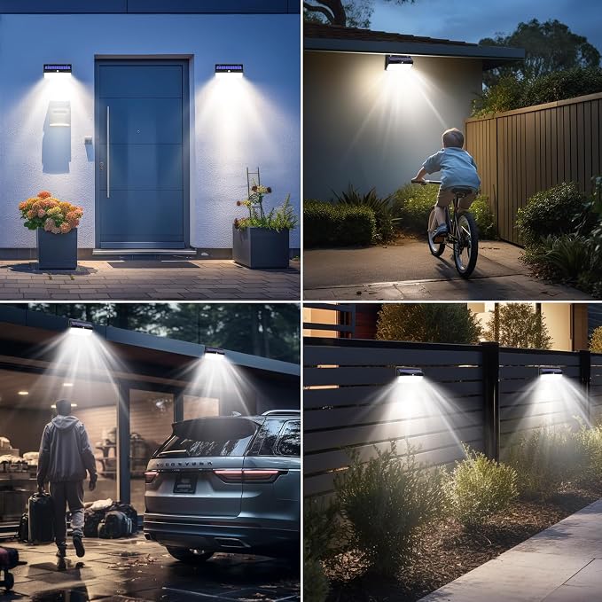 7 Pack 368 LED Solar Lights Outdoor Motion Sensor, Solar Fence Light - Image 5