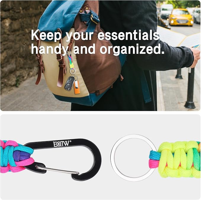 EOTW Paracord Keychain for Men Women Paracord Carabiner Backpack Keychain - Image 4