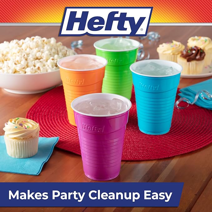 Hefty Party On Disposable Plastic Cups, 16 Ounce - Image 7