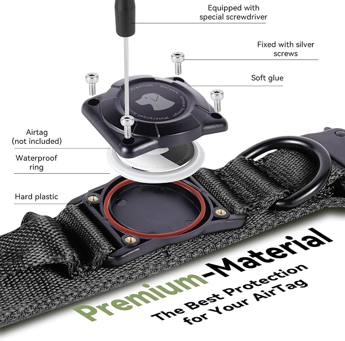 2026 Upgrade Waterproof AirTag Dog Collar, Military Tactical Dog Collar - Image 3