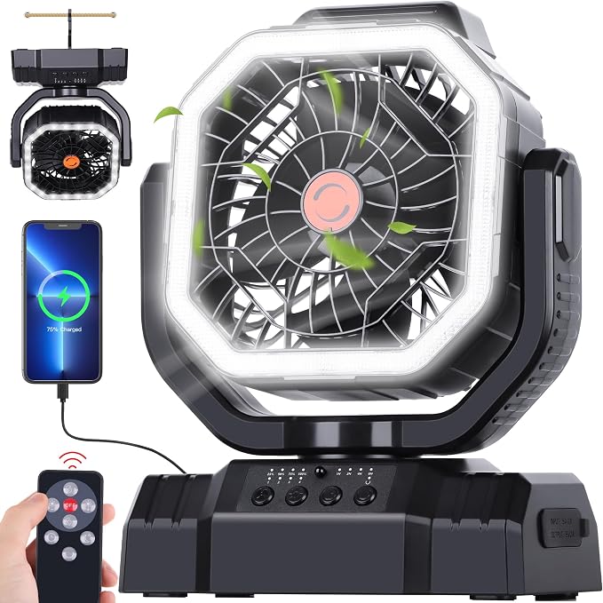 AVV 20000mAh High Speed Portable Camping Rechargeable Fan by AVV