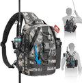Piscifun Fishing Backpack with Rod Holder, Lightweight Sling Bag Storge Gear by Piscifun