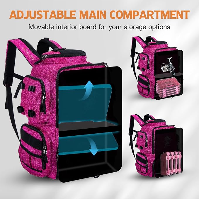 Goture Fishing Backpack, 900D Water-Resistant Tackle Backpack - Image 3