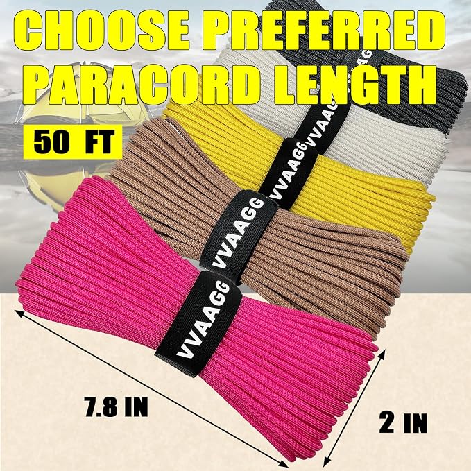 VVAAGG 1000 Paracord Rope, 50ft 12 Strand Parachute Cord - Image 3