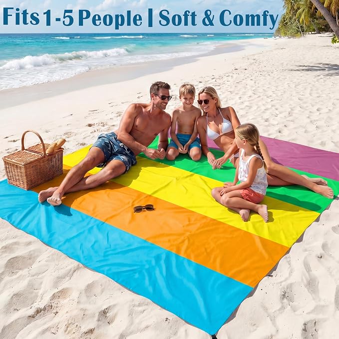 Famstar Beach Blanket Oversized Extra Large 78" X 81", Waterproof Sandproof - Image 4