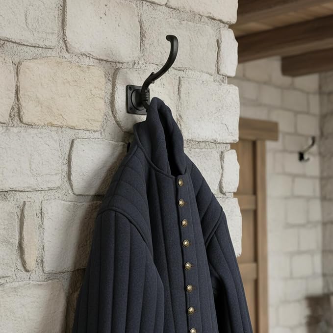 Mystic Colonial Medieval Wall Hooks Hand-Forged Black Coated | Rustic - Image 9